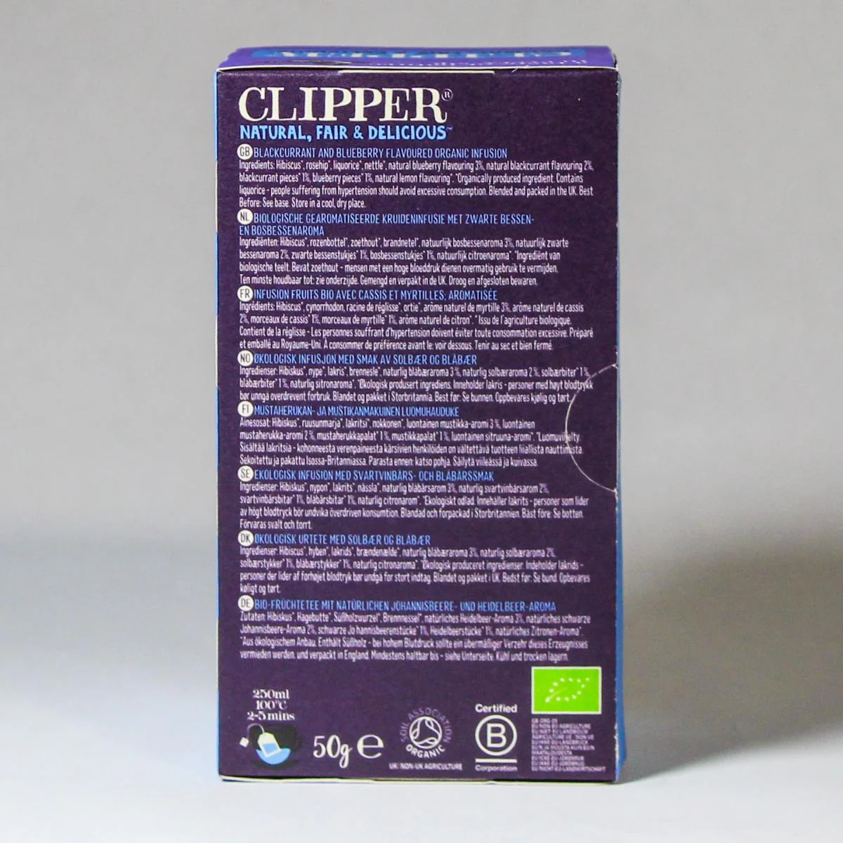 Clipper Organic Blackcurrant and Blueberry Tea - Image 3
